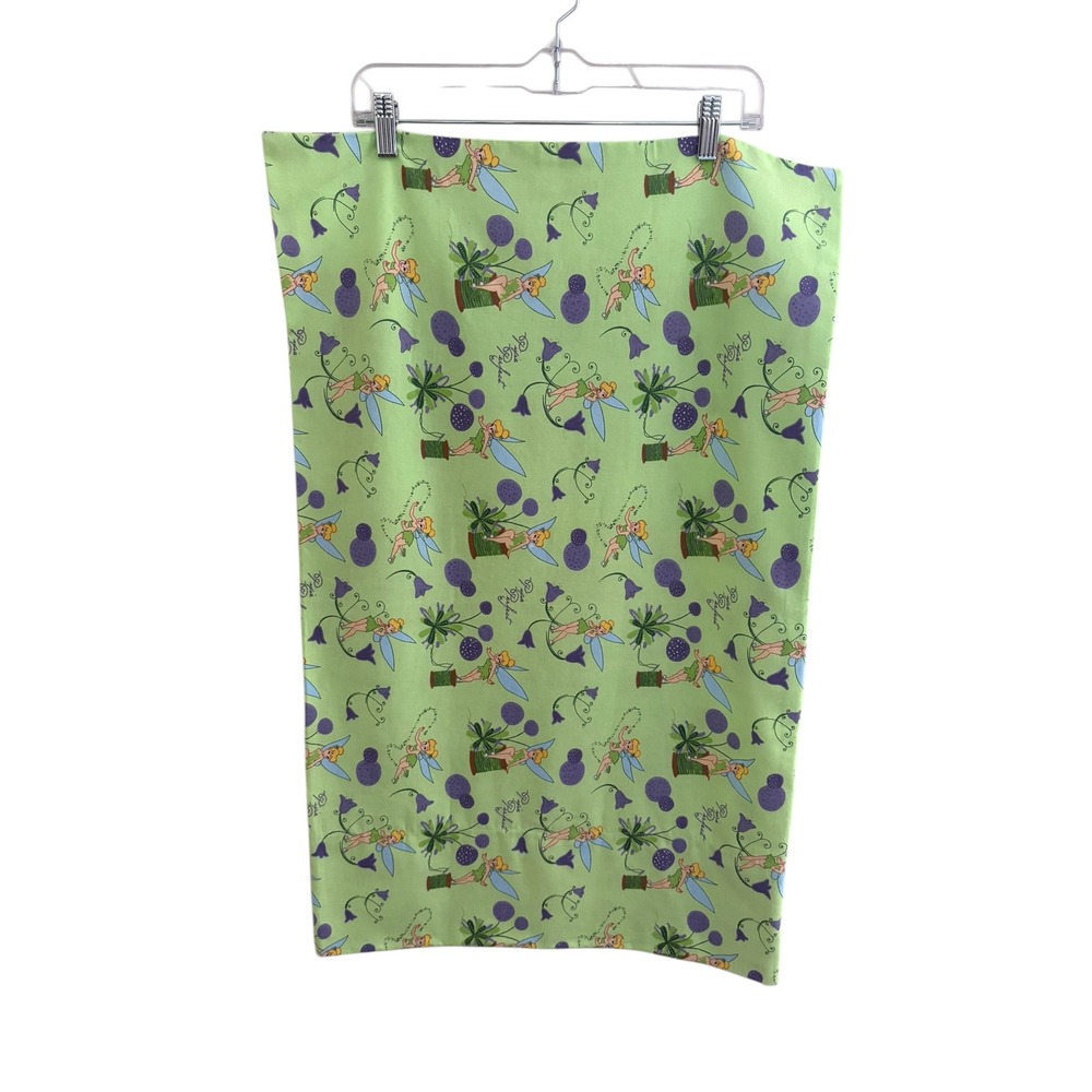 Disney Tinker Bell Pillowcase Green Fairy Print Handmade Standard Size - Picture 2 of 6